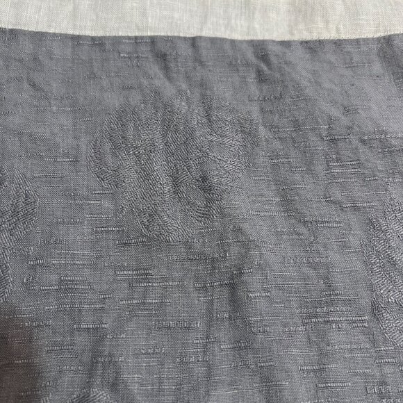 Lina Tomei Shift Dress M Italy Made Linen Colorblock White Gray Short Sleeve - Picture 3 of 10